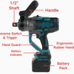 New Design 3000nm Electric Brushless Power Cordless Electrical Impact Spanner Wrench Set Tools
